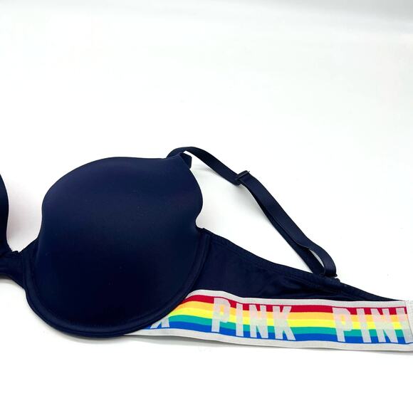 PINK Victoria's Secret Wear Everywhere T-Shirt Bra‎ Rainbow Women's 34D - Picture 4 of 8